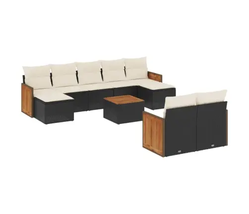 10-Osaline Aiadiivani Komplekt Patjadega, Must, Polürotang