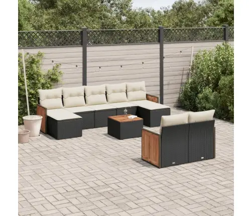 10-Osaline Aiadiivani Komplekt Patjadega, Must, Polürotang