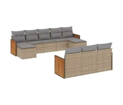 10-Osaline Aiadiivani Komplekt Patjadega, Beež, Polürotang