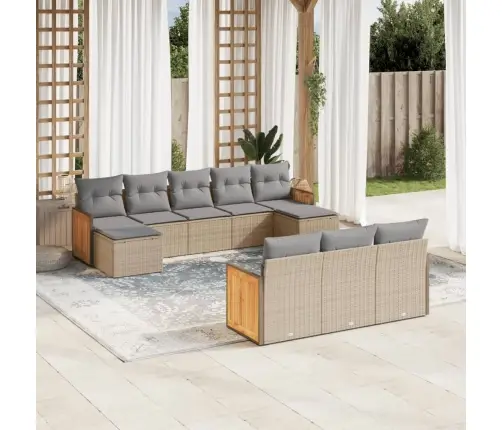 10-Osaline Aiadiivani Komplekt Patjadega, Beež, Polürotang