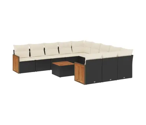 12-Osaline Aiadiivani Komplekt Patjadega, Must, Polürotang