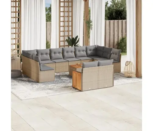 13-Osaline Aiadiivani Komplekt Patjadega, Beež , Polürotang