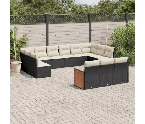 13-Daļīgs Dārza Dīvāna Komplekts Ar Matračiem, Pe Rotangpalma Vidaxl