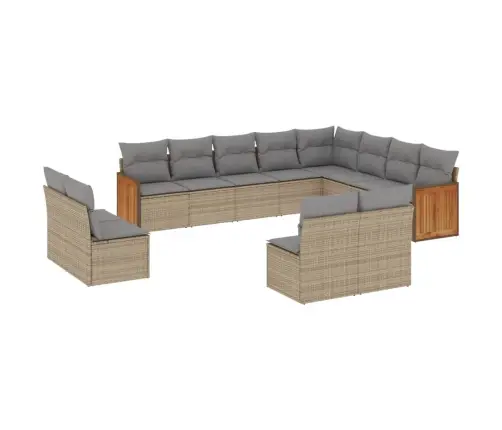 12-Osaline Aiadiivani Komplekt Patjadega, Beež, Polürotang