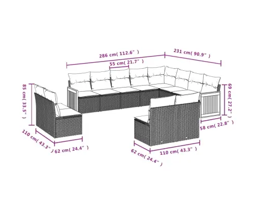 12-Osaline Aiadiivani Komplekt Patjadega, Hall, Polürotang