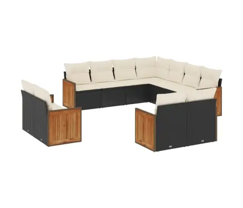 11-Osaline Aiadiivani Komplekt Patjadega, Must, Polürotang