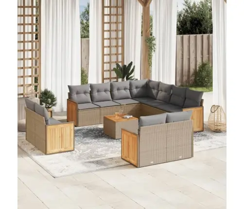 12-Osaline Aiadiivani Komplekt Patjadega, Beež, Polürotang