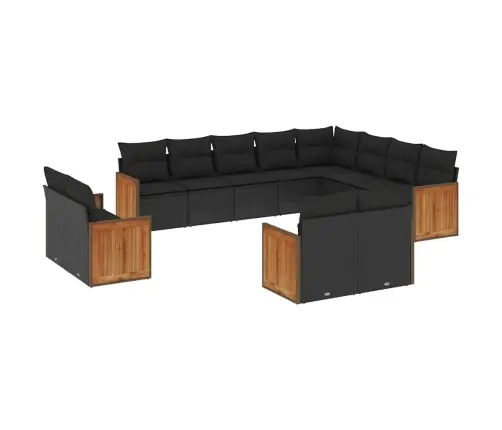 12-Osaline Aiadiivani Komplekt Patjadega, Must, Polürotang