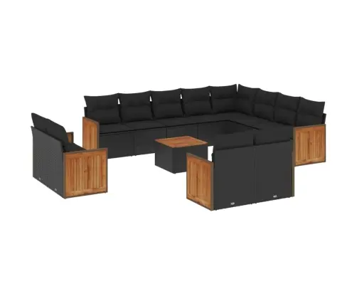 13-Daļīgs Dārza Dīvāna Komplekts Ar Matračiem, Pe Rotangpalma Vidaxl