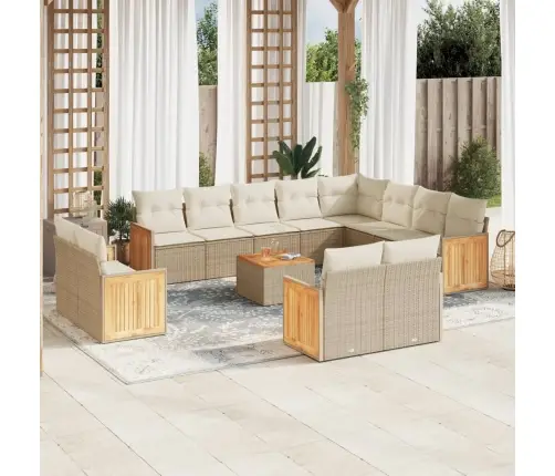 13-Osaline Aiadiivani Komplekt Patjadega, Beež , Polürotang