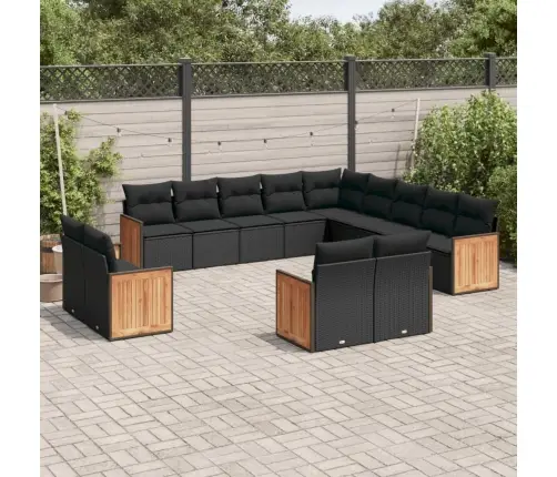 13-Osaline Aiadiivani Komplekt Patjadega, Must, Polürotang