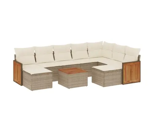 10-Osaline Aiadiivani Komplekt Patjadega, Beež, Polürotang