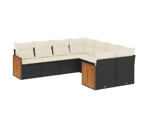 8-Osaline Aiadiivani Komplekt Patjadega, Must, Polürotang