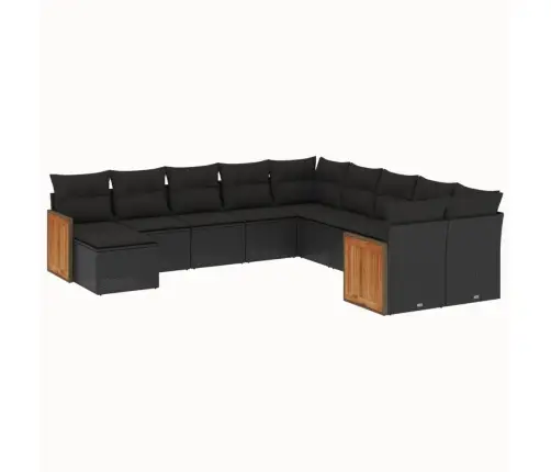 11-Osaline Aiadiivani Komplekt Patjadega, Must, Polürotang