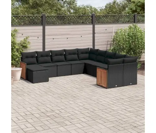 11-Osaline Aiadiivani Komplekt Patjadega, Must, Polürotang