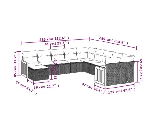 Sodo Komplektas Su Pagalvėlėmis, 11 Dalių, Smėlio, Poliratanas