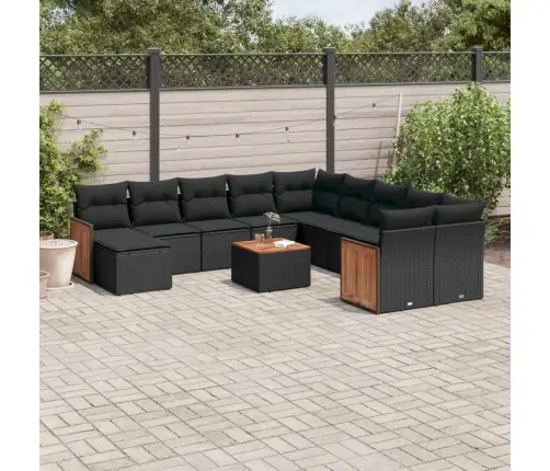 12-Osaline Aiadiivani Komplekt Patjadega, Must, Polürotang