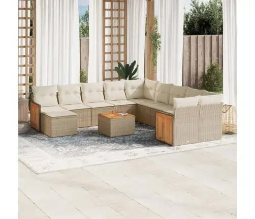 12-Osaline Aiadiivani Komplekt Patjadega, Beež, Polürotang