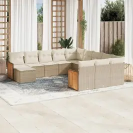 12-Osaline Aiadiivani Komplekt Patjadega, Beež, Polürotang