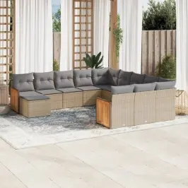 12-Osaline Aiadiivani Komplekt Patjadega, Beež, Polürotang