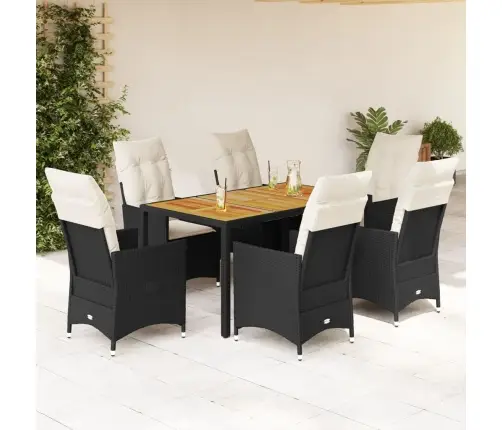 7-Daļīgs Dārza Mēbeļu Komplekts Ar Matračiem, Pe Rotangpalma Vidaxl