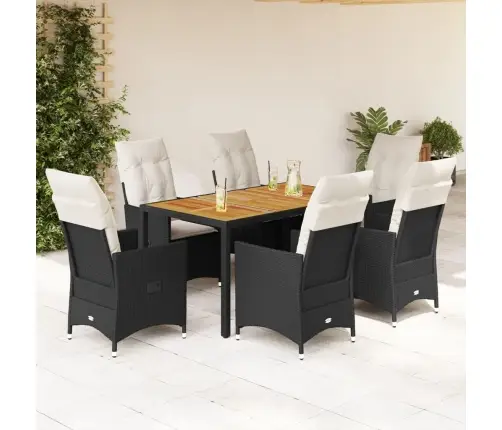 7-Daļīgs Dārza Mēbeļu Komplekts Ar Matračiem, Pe Rotangpalma Vidaxl