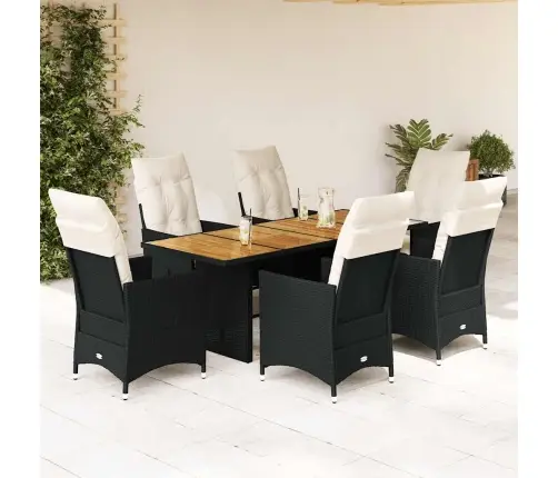 7-Daļīgs Dārza Mēbeļu Komplekts Ar Matračiem, Pe Rotangpalma Vidaxl