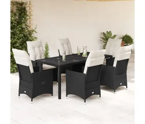 7-Daļīgs Dārza Mēbeļu Komplekts Ar Matračiem, Pe Rotangpalma Vidaxl