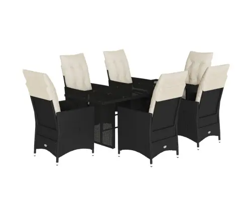 7-Daļīgs Dārza Mēbeļu Komplekts Ar Matračiem, Pe Rotangpalma Vidaxl