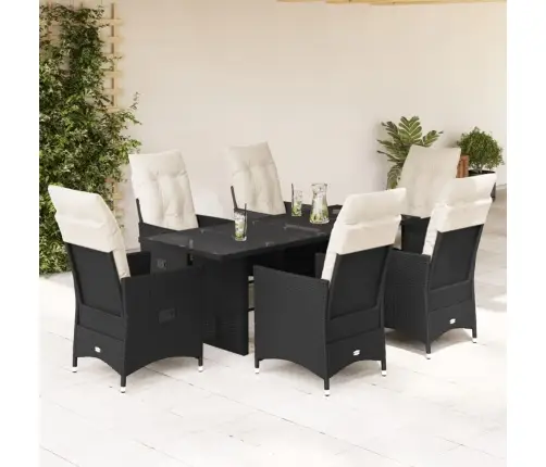 7-Daļīgs Dārza Mēbeļu Komplekts Ar Matračiem, Pe Rotangpalma Vidaxl