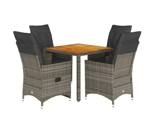 Sodo Komplektas Su Pagalvėlėmis, 5 Dalių, Pilkas, Poliratanas