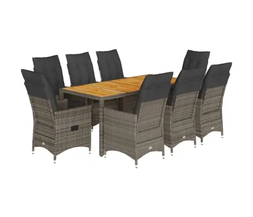 9-Daļīgs Dārza Mēbeļu Komplekts Ar Matračiem, Pe Rotangpalma Vidaxl