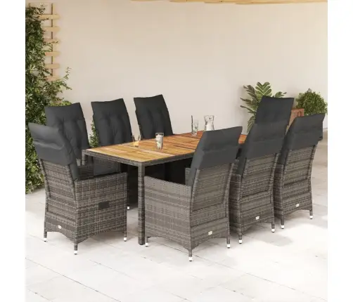 9-Daļīgs Dārza Mēbeļu Komplekts Ar Matračiem, Pe Rotangpalma Vidaxl