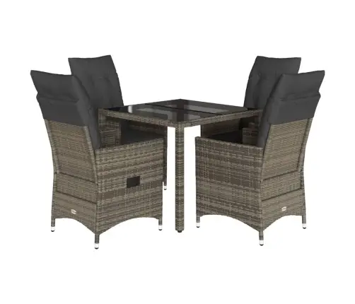 5-Osaline Aiamööbli Komplekt Patjadega, Hall, Polürotang