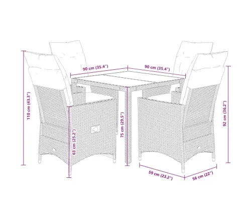 Sodo Komplektas Su Pagalvėlėmis, 5 Dalių, Pilkas, Poliratanas