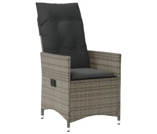 7-Daļīgs Dārza Mēbeļu Komplekts, Matrači, Pelēka Pe Rotangpalma Vidaxl