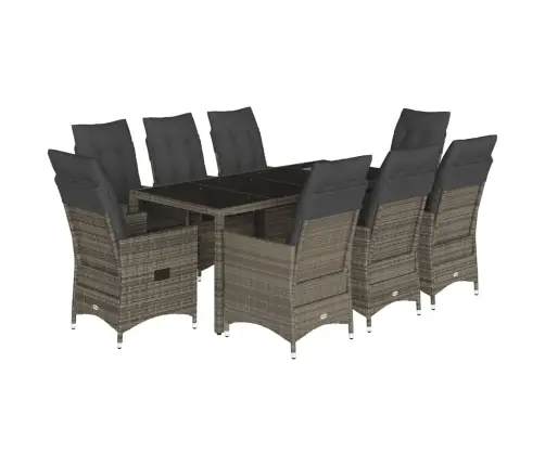 9-Daļīgs Dārza Mēbeļu Komplekts Ar Matračiem, Pe Rotangpalma Vidaxl