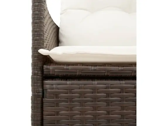 5-Osaline Aia Söögimööbli Komplekt Patjadega, Pruun, Polürotang