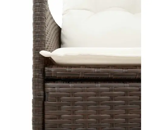 9-Daļīgs Dārza Mēbeļu Komplekts, Matrači, Brūna Pe Rotangpalma Vidaxl