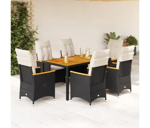 7-Daļīgs Dārza Mēbeļu Komplekts Ar Matračiem, Pe Rotangpalma Vidaxl