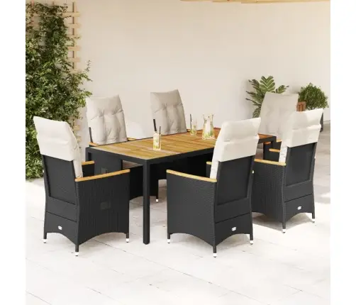 7-Daļīgs Dārza Mēbeļu Komplekts Ar Matračiem, Pe Rotangpalma Vidaxl