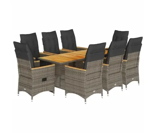 9-Daļīgs Dārza Mēbeļu Komplekts Ar Matračiem, Pe Rotangpalma Vidaxl