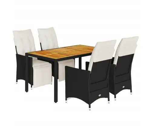 5-Daļīgs Dārza Mēbeļu Komplekts, Matrači, Melna Pe  Rotangpalma Vidaxl 5-Daļīgs Dārza Mēbeļu Komplekts, Matrači, Melna Pe  Rotangpalma Vidaxl