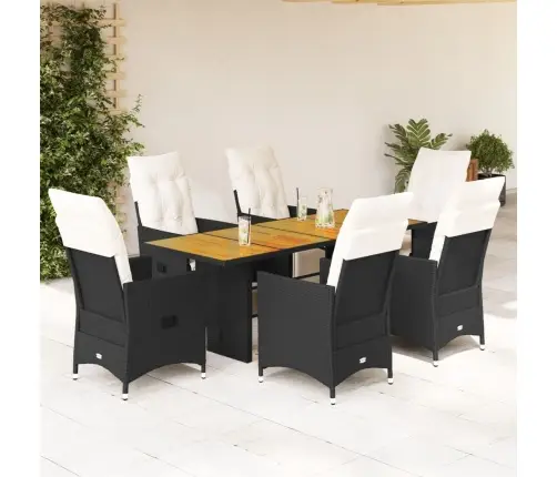 7-Daļīgs Dārza Mēbeļu Komplekts Ar Matračiem, Pe Rotangpalma Vidaxl