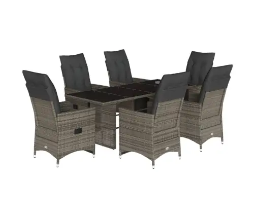 7-Osaline Aia Bistrookomplekt Patjadega, Hall, Polürotang