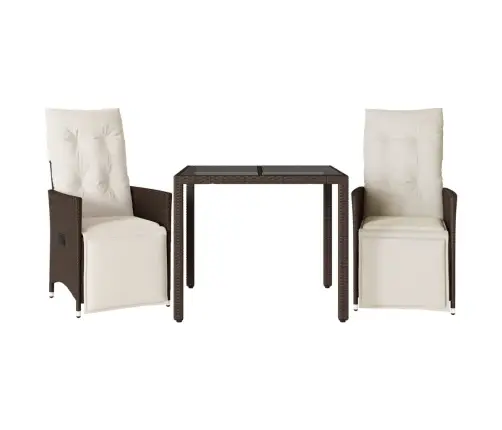 3-Daļīgs Bistro Mēbeļu Komplekts Ar Matračiem, Pe Rotangpalma Vidaxl