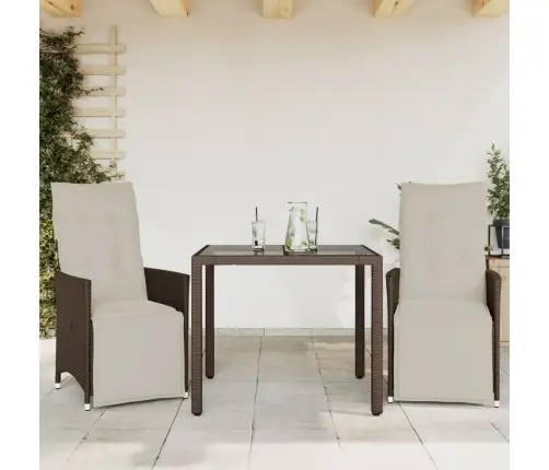 3-Daļīgs Bistro Mēbeļu Komplekts Ar Matračiem, Pe Rotangpalma Vidaxl