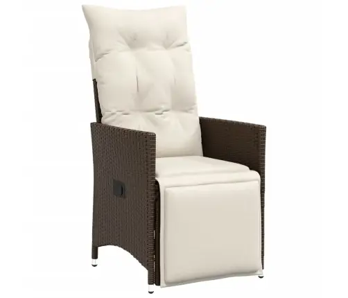 9-Daļīgs Bistro Mēbeļu Komplekts, Matrači, Brūna Pe Rotangpalma Vidaxl