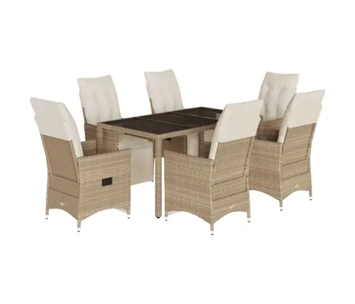 7-Osaline Aia Bistrookomplekt Patjadega, Beež, Polürotang