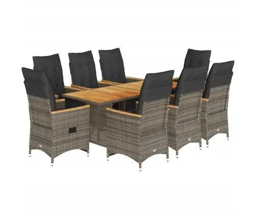 9-Osaline Aia Bistrookomplekt Patjadega, Hall, Polürotang